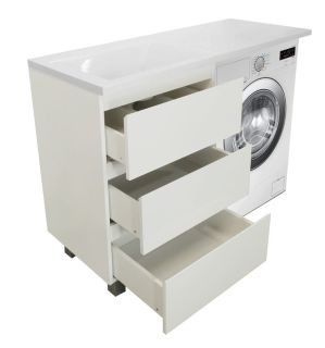 Напольная тумба под раковину Эстет Dallas Luxe ФР-00002014 Л/П 110см три ящика белый